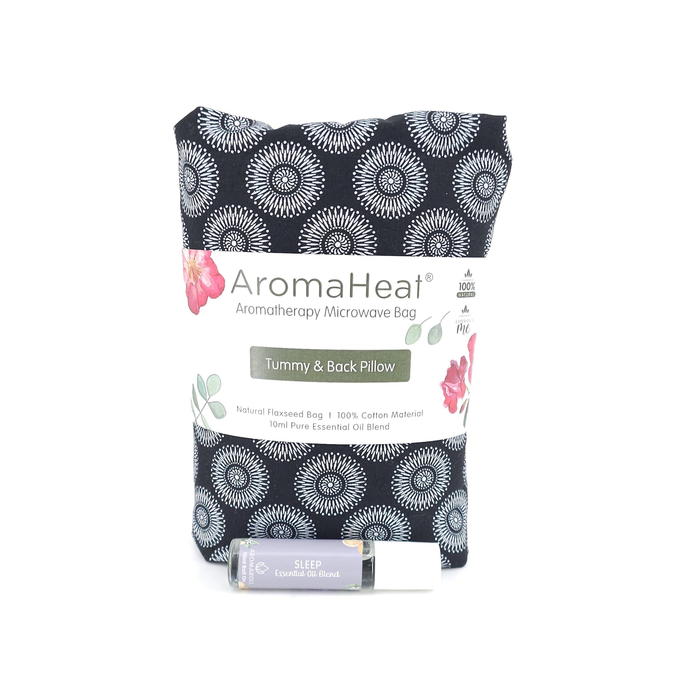 AromaHeat Sleep Microwave Bag - Shweshwe Black