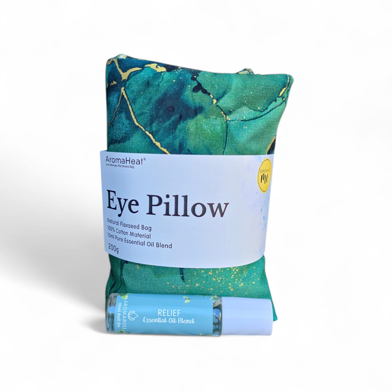 300g AromaHeat Eye Pillow - Green & Gold Relief