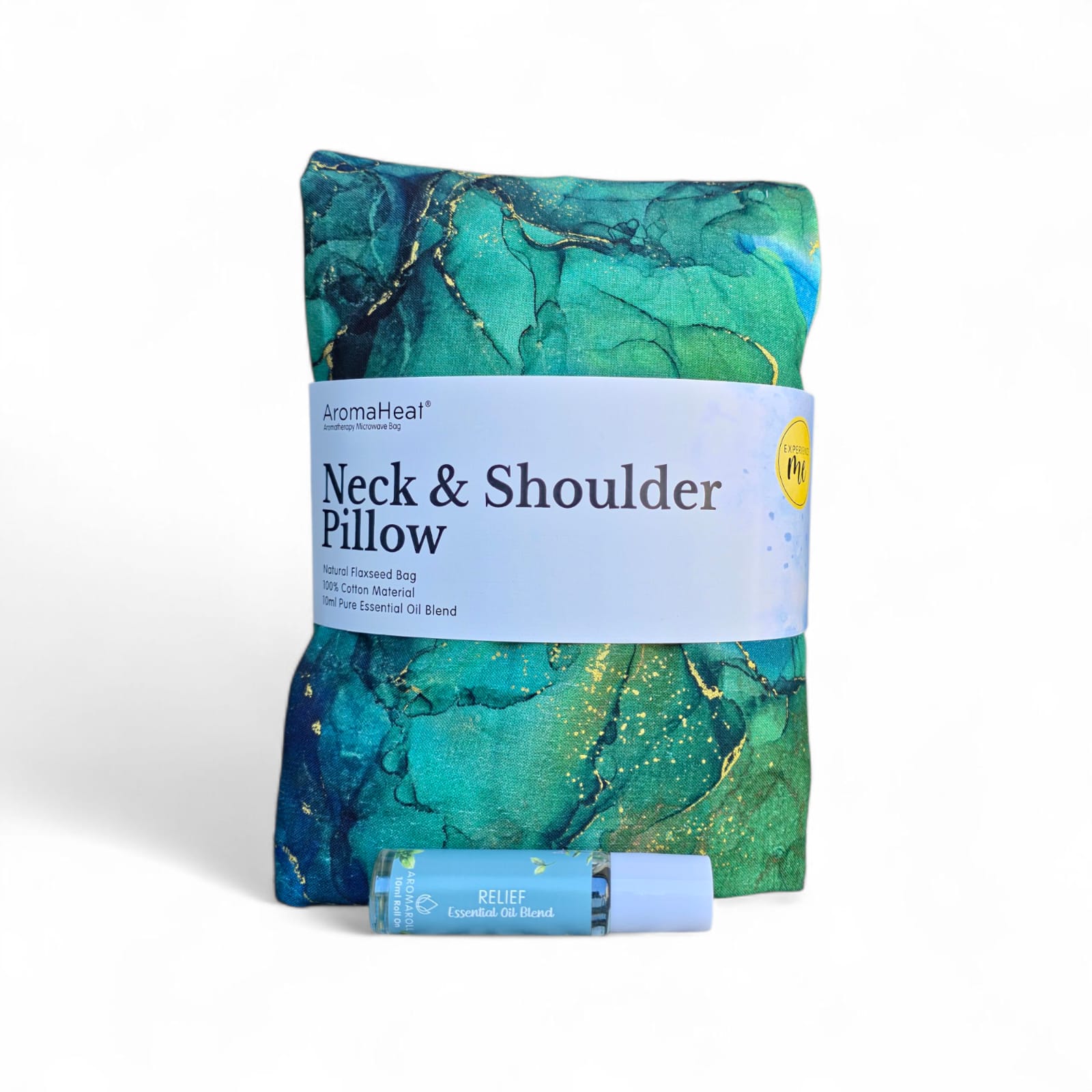 AromaHeat Neck and Shoulder Microwave Bag - Green & Gold Relief