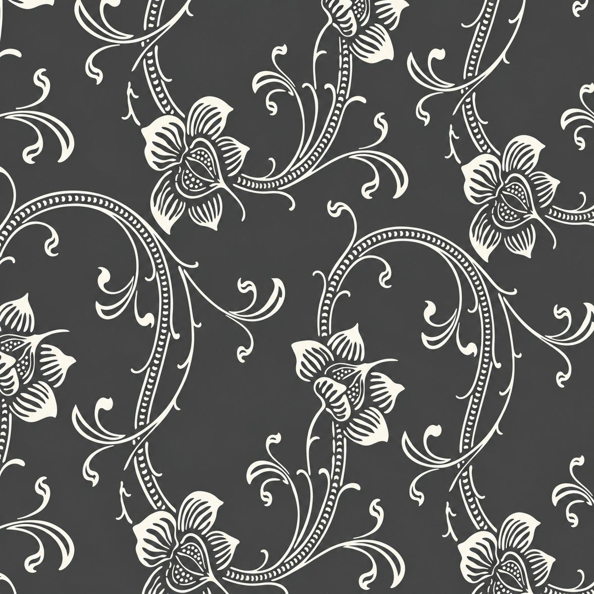 Gift Wrap - Charcoal Floral