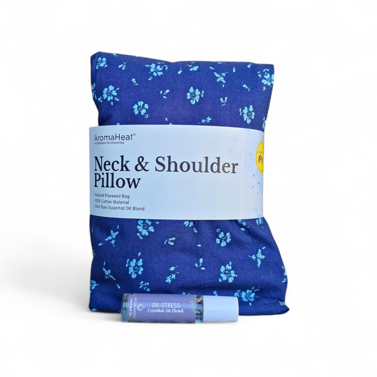 AromaHeat Neck and Shoulder Microwave Bag - Blue Flower DeStress