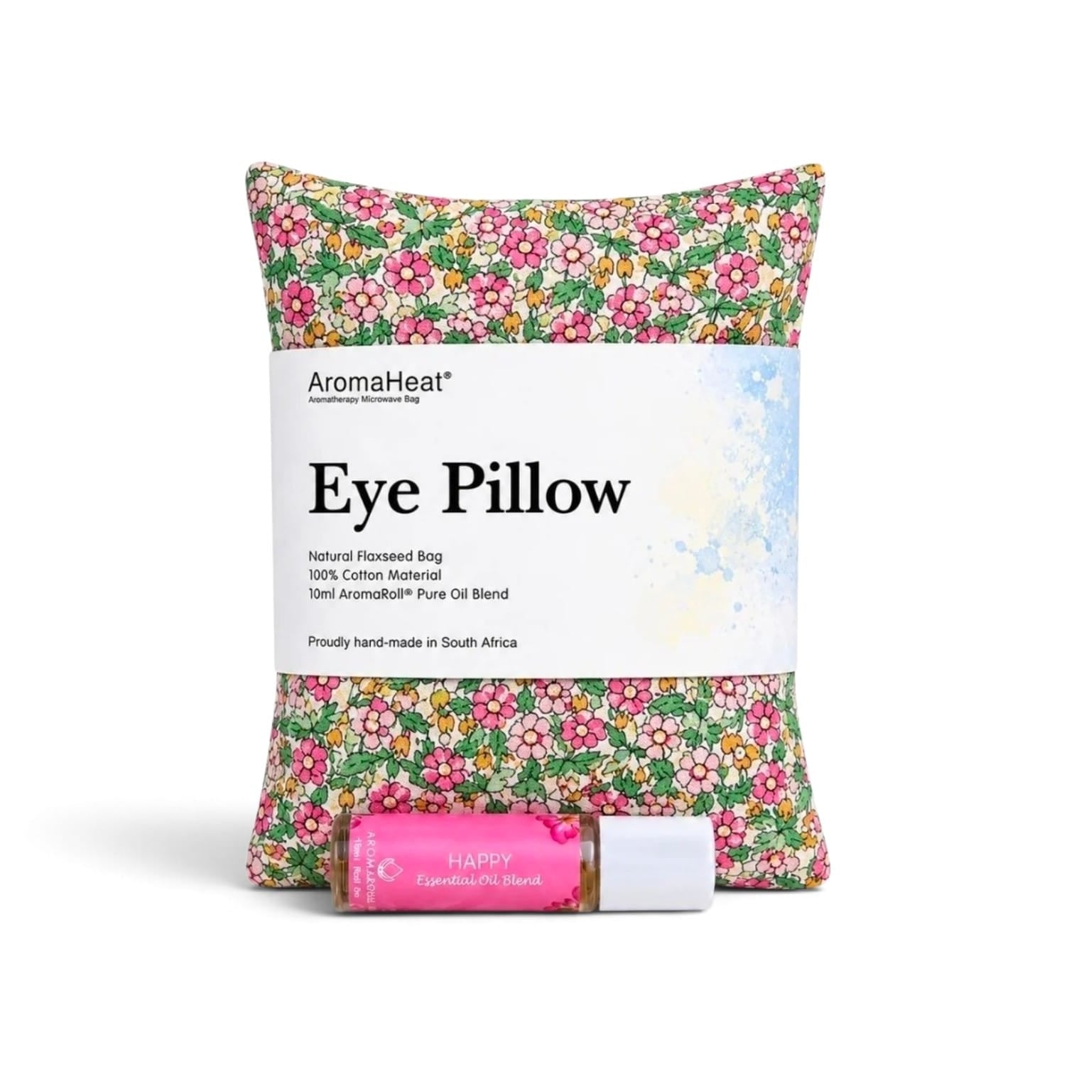 *BUY 1 GET 1 FREE* 300g AromaHeat Eye Pillow - Liberty Pink & Green Happy