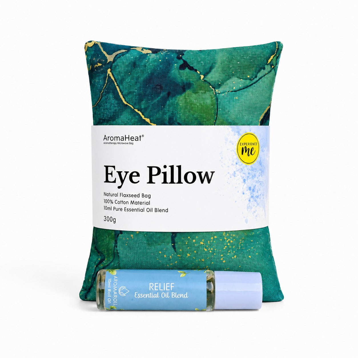300g AromaHeat Eye Pillow - Green & Gold Relief