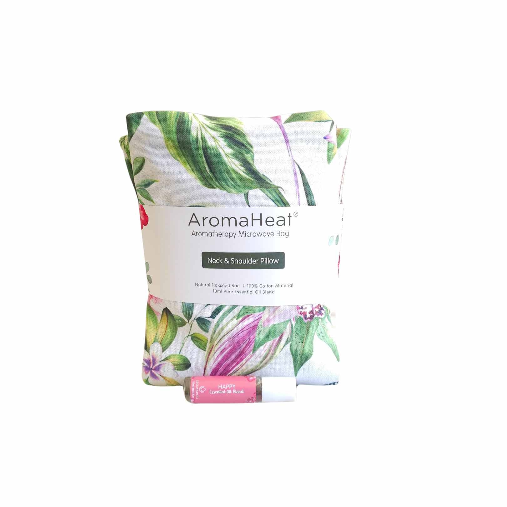 AromaHeat Neck and Shoulder Microwave Bag - Happy