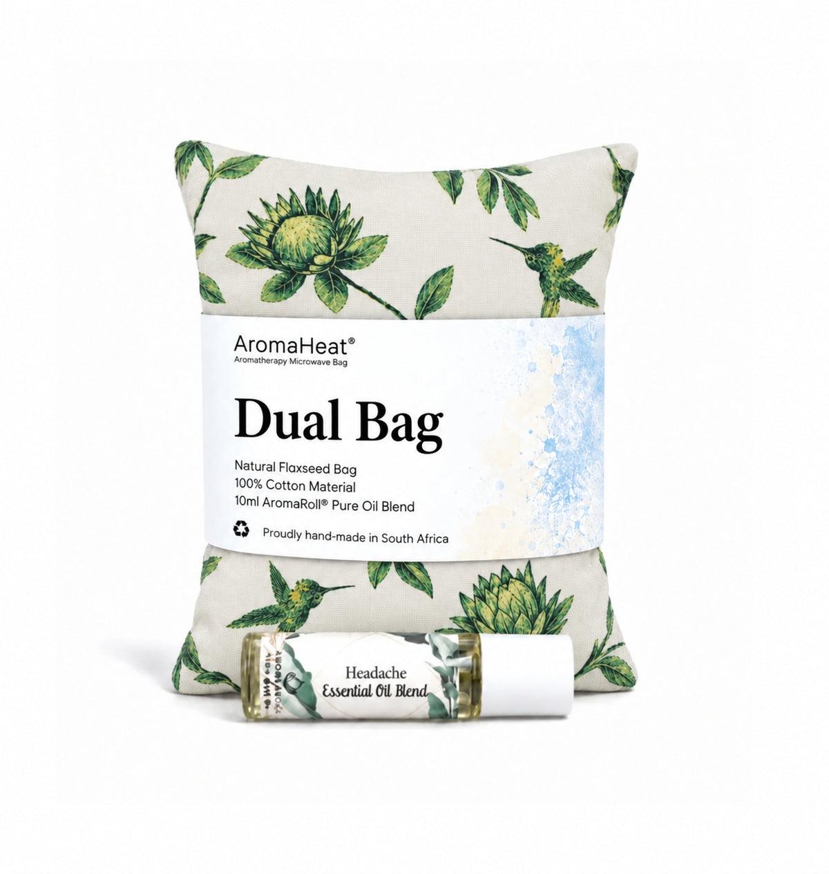 AromaHeat 900g Microwave Bag - Green & White Protea Headache