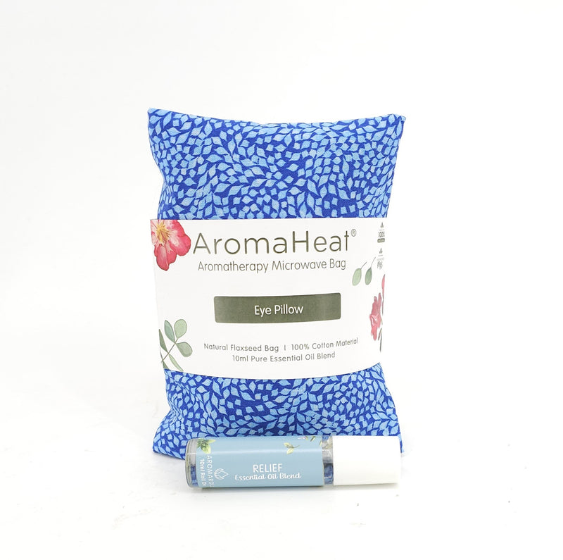 AromaHeat Eye Pillow Pain Relief - Blue Leaf