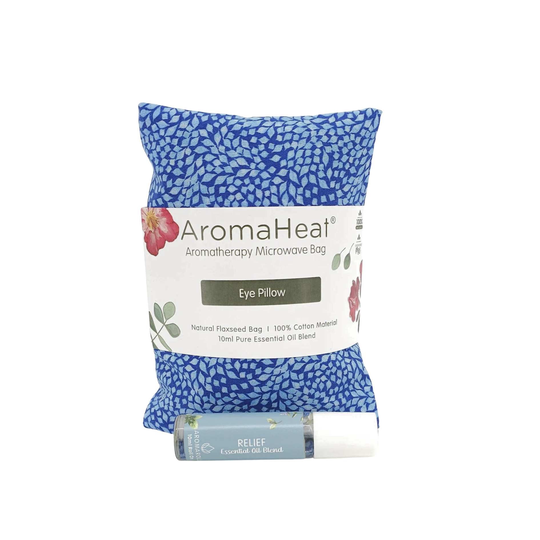 AromaHeat Eye Pillow Pain Relief - Blue Leaf