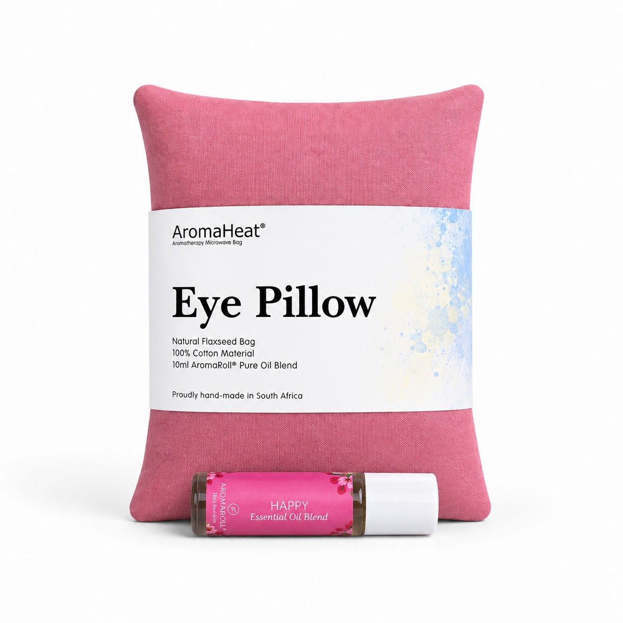 300g AromaHeat Eye Pillow - Elegant Pink Happy